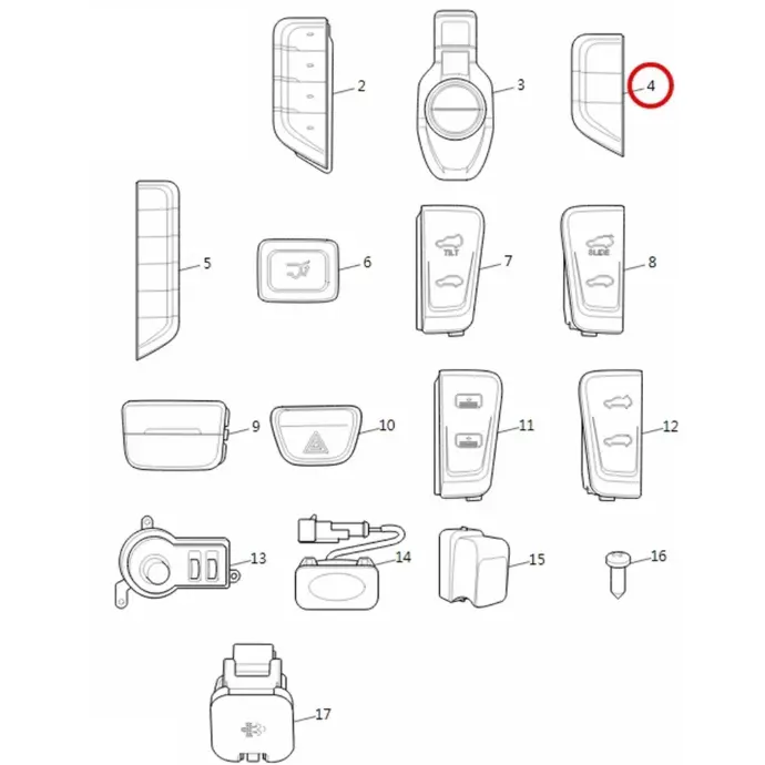 SAIC MAXUS D90 Front Seats Ventilation/ Heating Control Switch