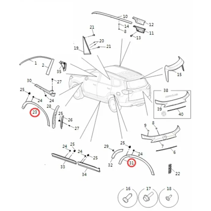 SAIC Maxus D90/ T90/ T70 Wheel Eyebrow