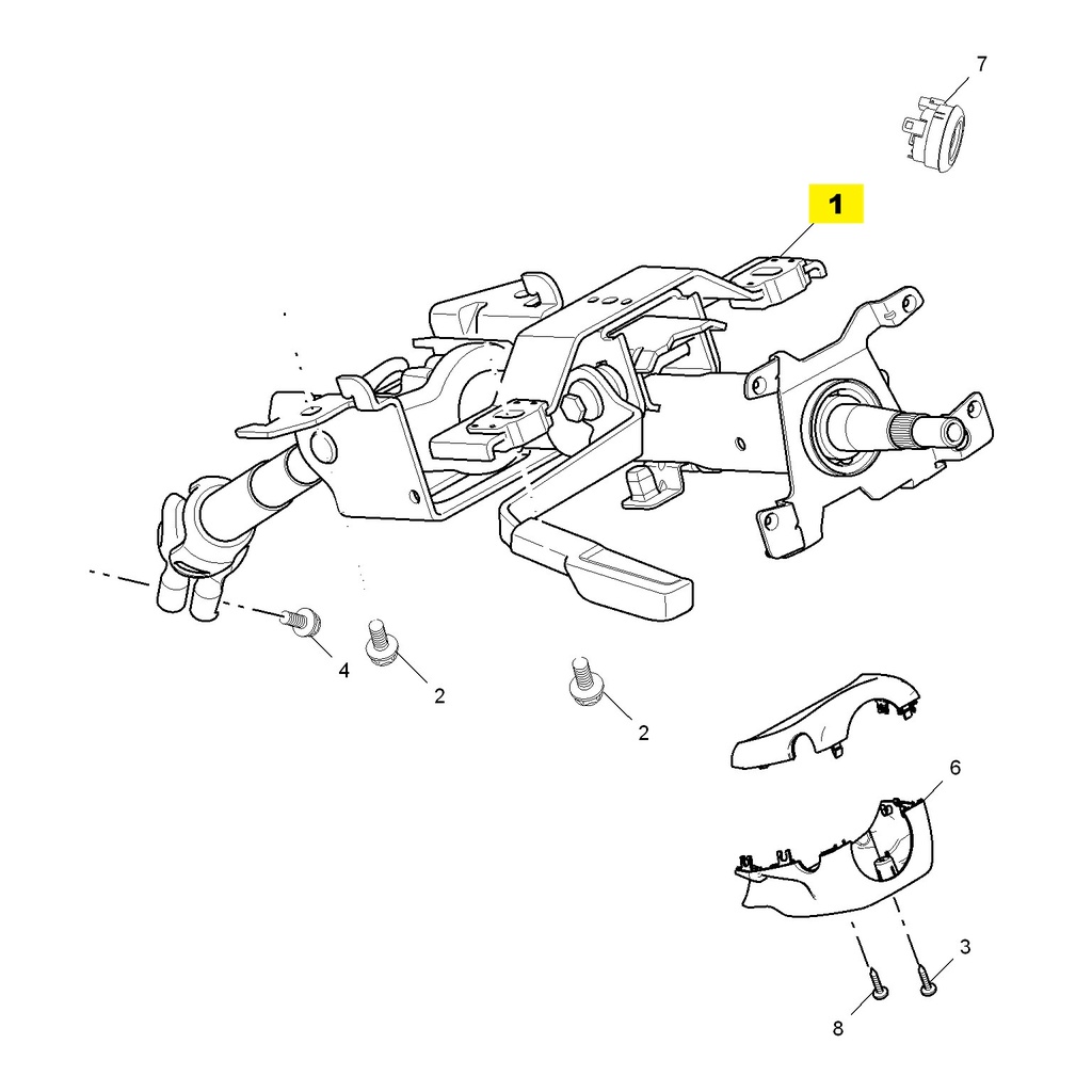 MG3 1.5L AMT Elite Edition, 2014 Model Steering Column Assembly 