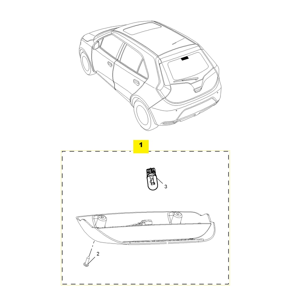 MG3 1.5L AMT Elite Edition, 2014 High-Mounted Brake Light 