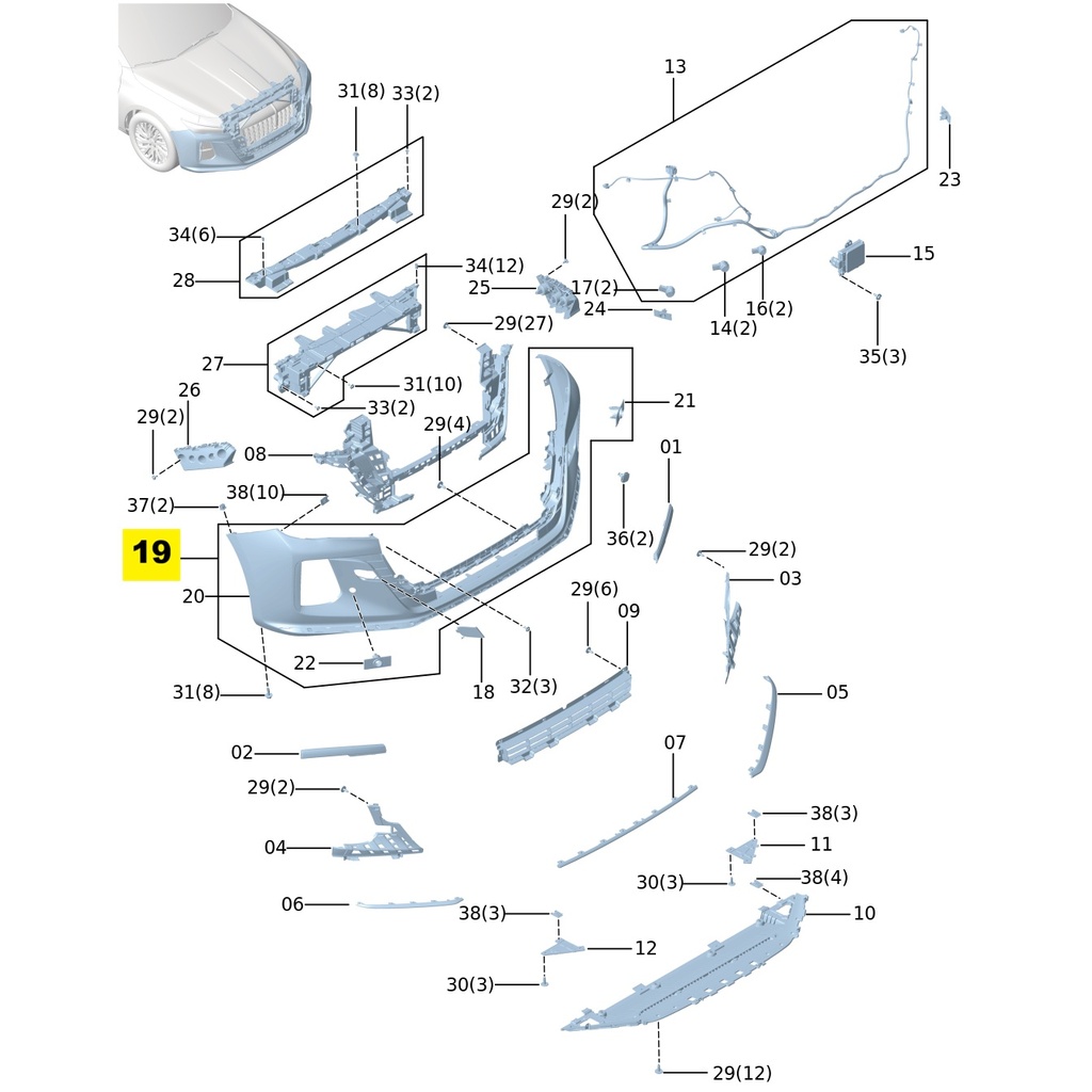 FAW Hongqi H5 Second Generation 1.5T DCT 2024 Model (2023-2024) Front Bumper Cover
