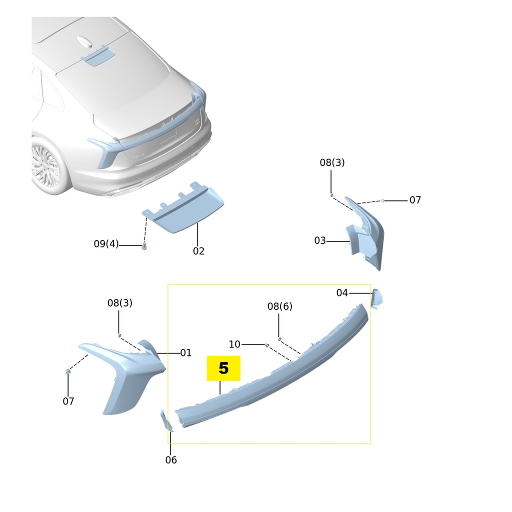 FAW Hongqi H5 Second Generation 1.5T DCT 2024 Model (2023-2024) Rear Middle-Light