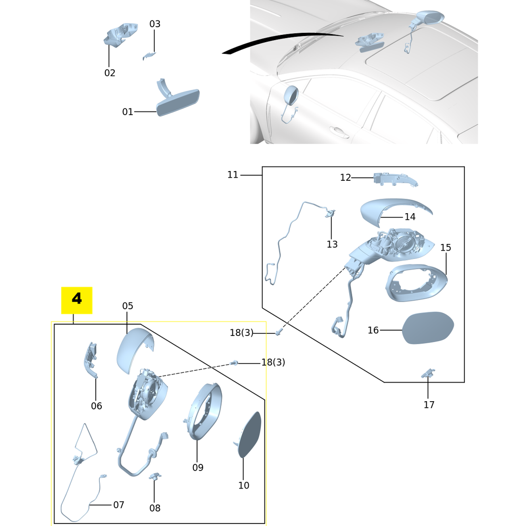 FAW Hongqi H5 Second Generation 1.5T 2.0T DCT 2024 Model (2023-2024) Rearview Mirrors