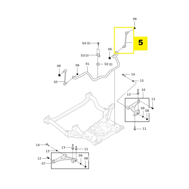 FAW Hongqi H5 Second Generation 1.5T 2.0T DCT Model (2023-2024) Stabilizer Bar Link Assembly 