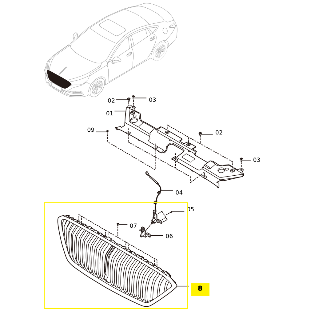 Hongqi H5 Front Grille Bumper (2018-2022)