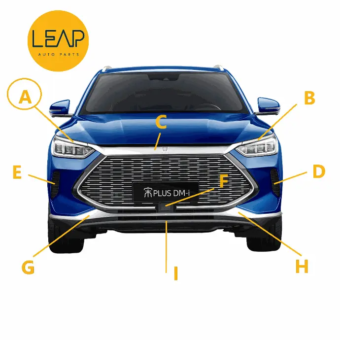 BYD Song PLUS DMi, Front Bumper Trim Strips (2020-2021)