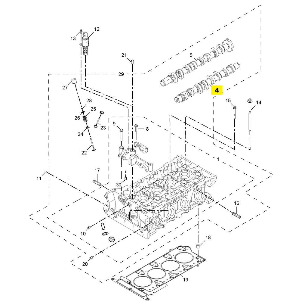 جوان (جلدة) / عمود الحدبات (كام شافط) / صمام كهروُمَغنطيسي (سولينويد فلف) لسيارة MG3 موديل 2014، فئة إيليت، محرك 1.5 لتر، ناقل حركة أوتوماتيكي (AMT)
