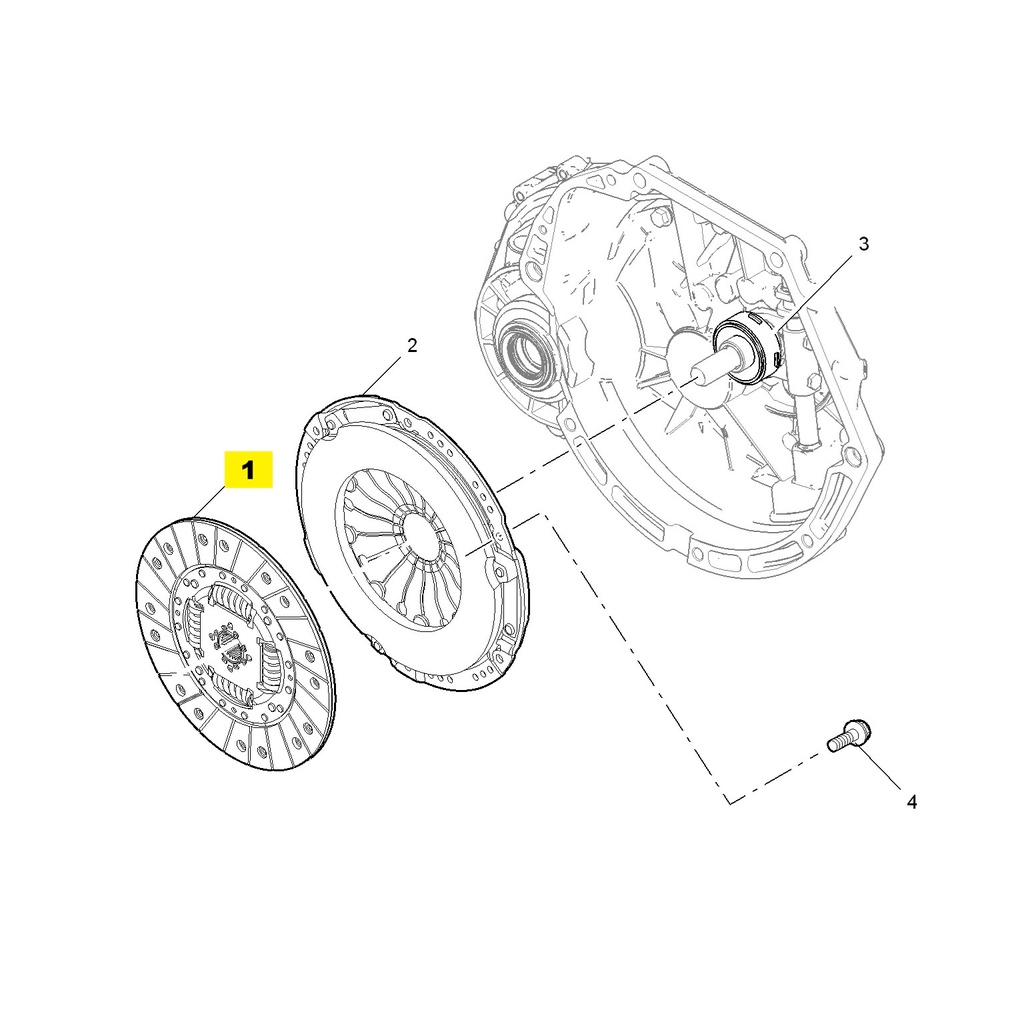 MG3 1.5L AMT Elite Edition, 2014 Clutch Mechanism (No. (1) (Clutch driven plate assembly) 30069288)