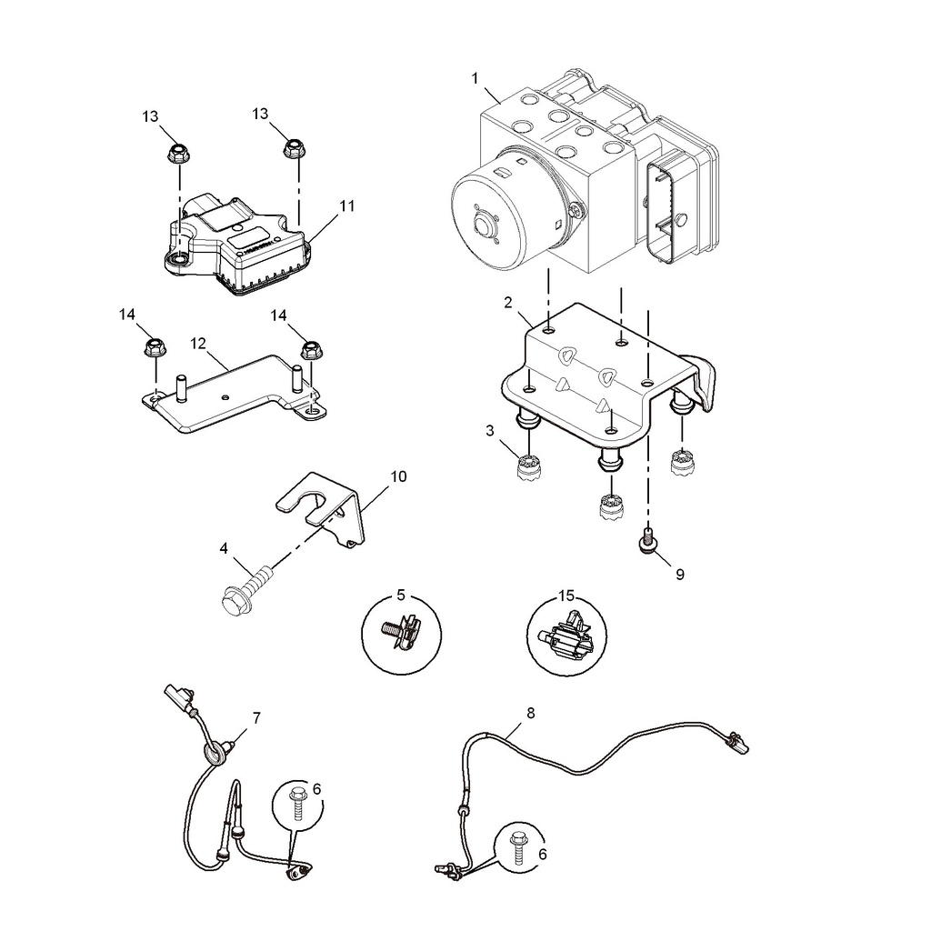 مجموعة وحدة تحكم منظم الفرامل لسيارة MG3 موديل 2014، فئة إيليت، محرك 1.5 لتر، ناقل حركة أوتوماتيكي (AMT)
