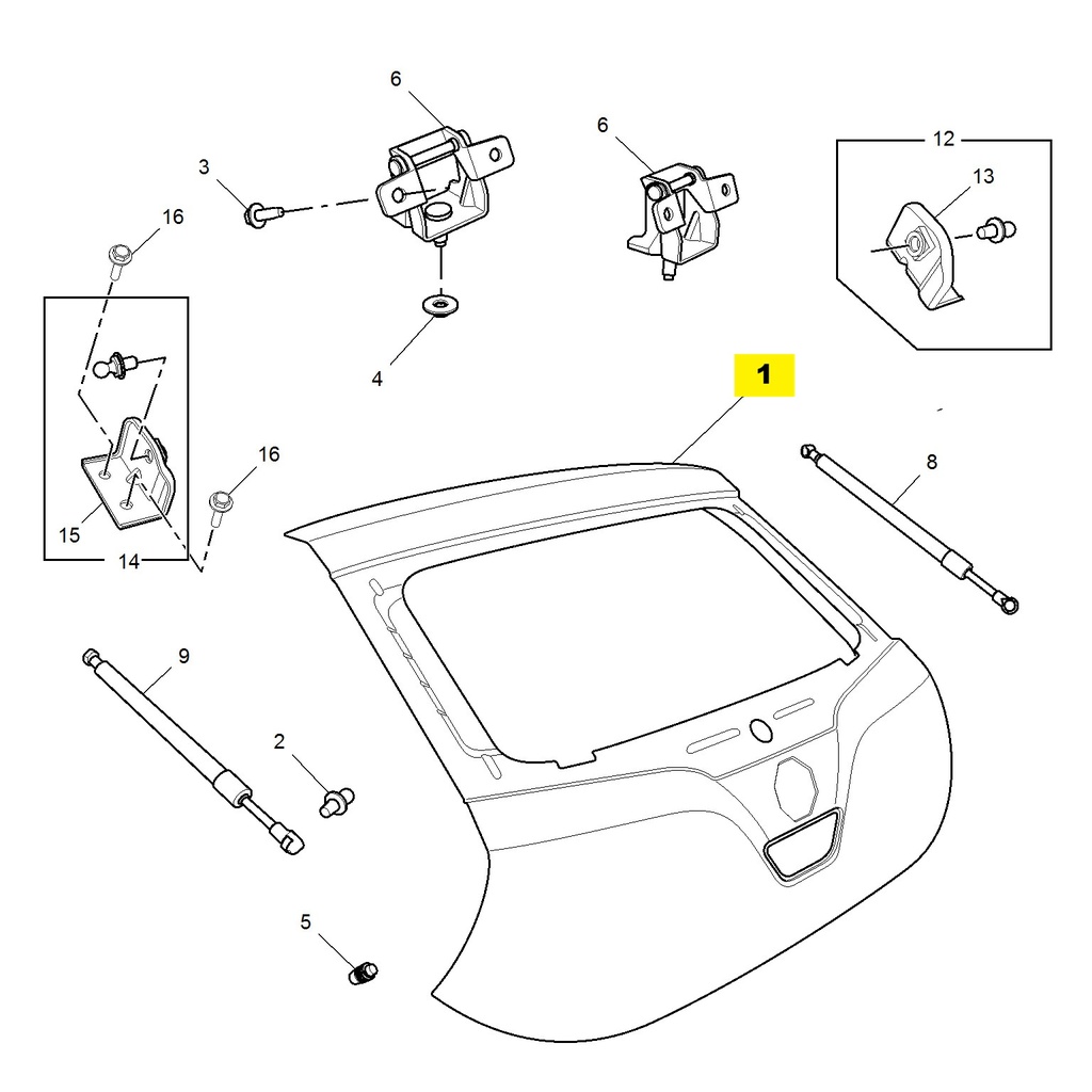 MG3 1.5L AMT Elite Edition, 2014 Tailgate Assembly