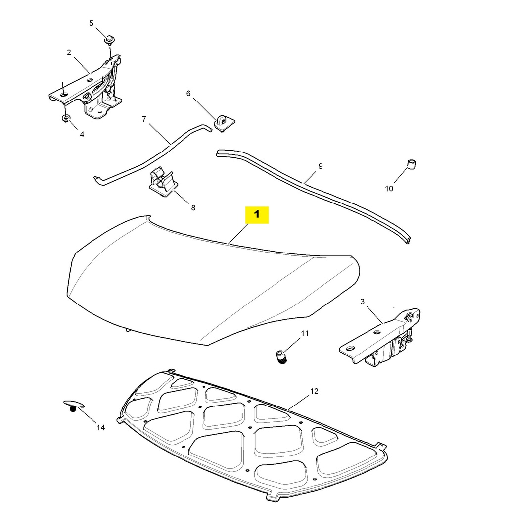 غطاء المحرك (الهُود) لسيارة MG3 موديل 2014، فئة إيليت، محرك 1.5 لتر، ناقل حركة أوتوماتيكي (AMT)