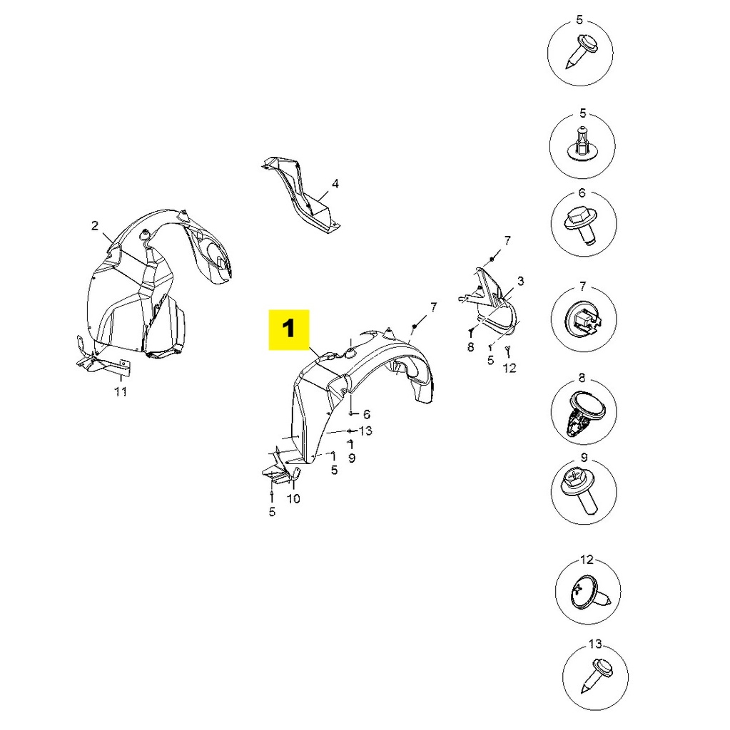 MG3 1.5L AMT Elite Edition, 2014 Wheel Arch Liner