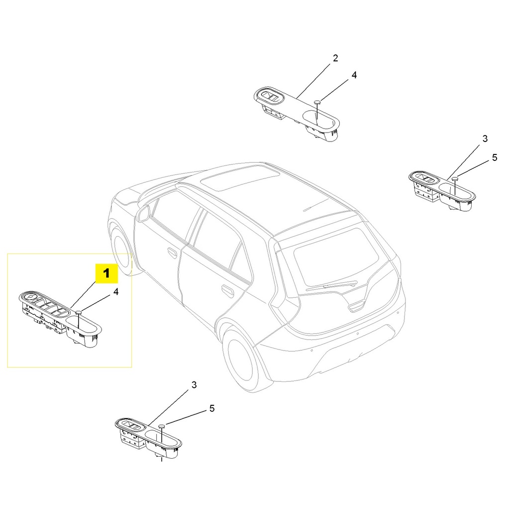 MG3 1.5L AMT Elite Edition, 2014 Window lift switch