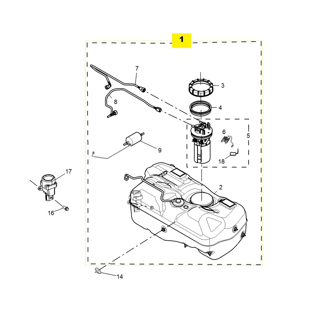 MG3 1.5L AMT Elite Edition, 2014 Fuel Tank Assembly