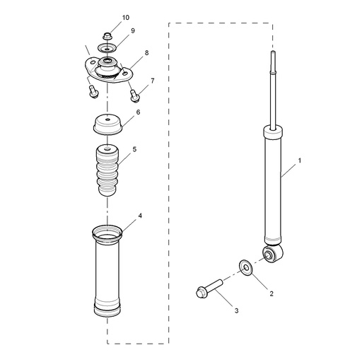 نظام التعليق الخلفي لسيارة MG3 موديل 2014، فئة إيليت، محرك 1.5 لتر، ناقل حركة أوتوماتيكي (AMT)