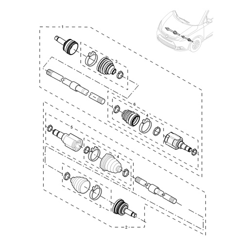 MG3 1.5L AMT Elite Edition, 2014 Drive Shaft 