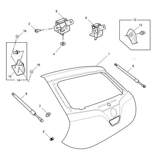 MG3 1.5L AMT Elite Edition, 2014 Tailgate Assembly