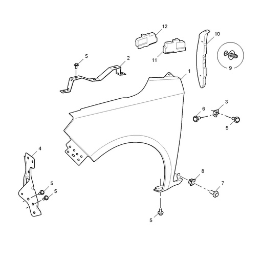 MG3 1.5L AMT Elite Edition, 2014 Front Fender Assembly