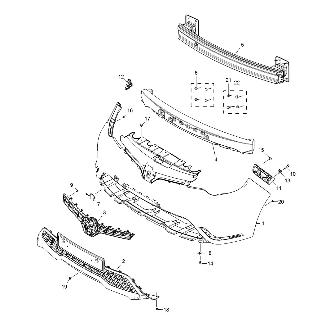 MG3 1.5L AMT Elite Edition, 2014 Front Bumper Assembly | Leap Auto Parts