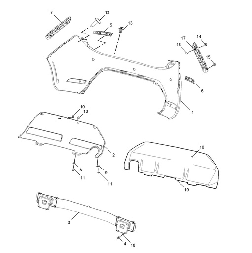 MG3 1.5L AMT Elite Edition, 2014 Rear Bumper Assembly