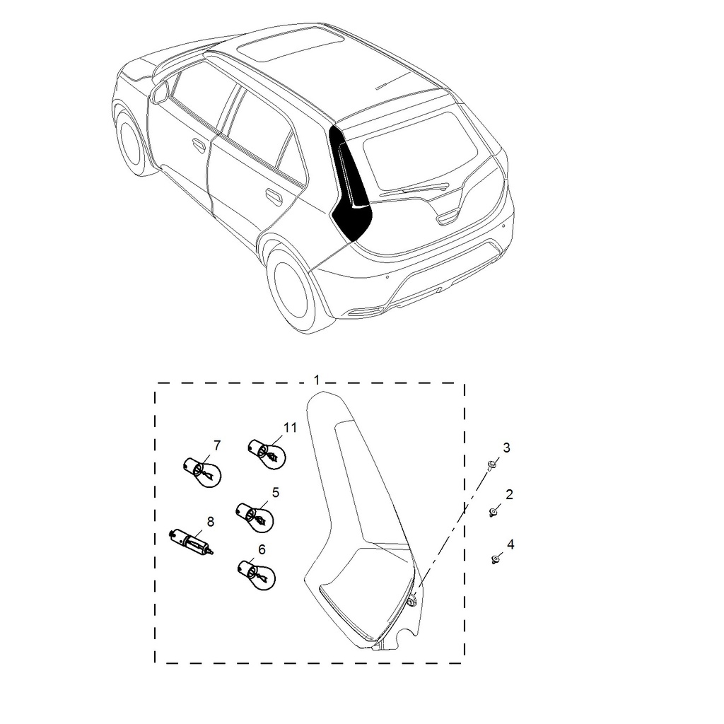 MG3 1.5L AMT Elite Edition, 2014 Rear Lights | Leap Auto Parts