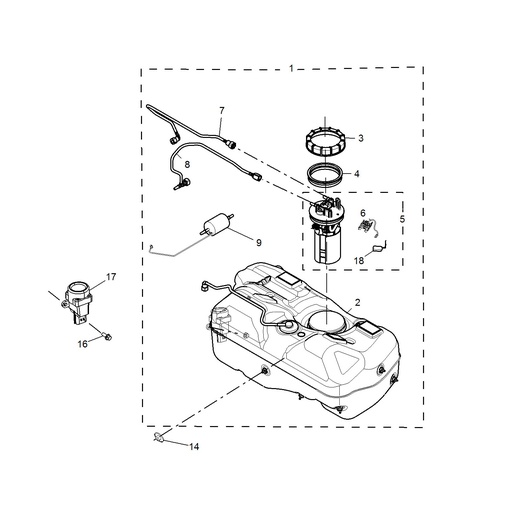 MG3 1.5L AMT Elite Edition, 2014 Fuel Tank Assembly